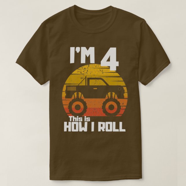 Camiseta Camiones de monstruo divertidos 4 regalo de Fiesta (Diseño del anverso)