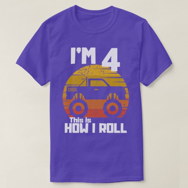 Camiseta Camiones de monstruo divertidos 4 regalo de Fiesta (Diseño del anverso)