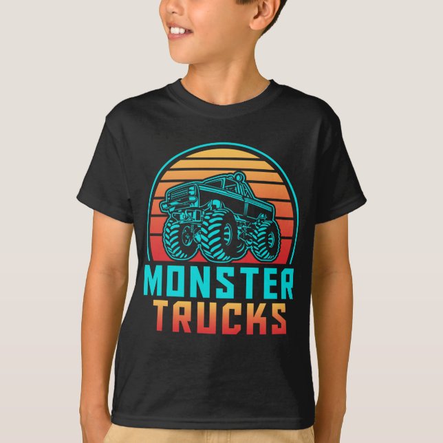 Camiseta Camiones de Monstruo Retro Vintage (Anverso)