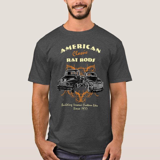 Camiseta Camiones de viaje locos clásicos de Estados Unidos (Anverso)