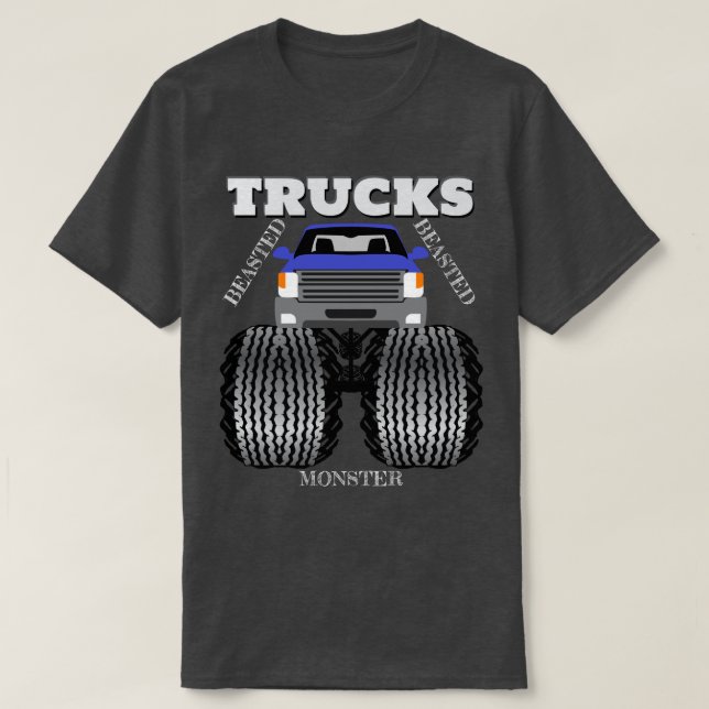 Camiseta Camiones golpeados monstruo (Diseño del anverso)