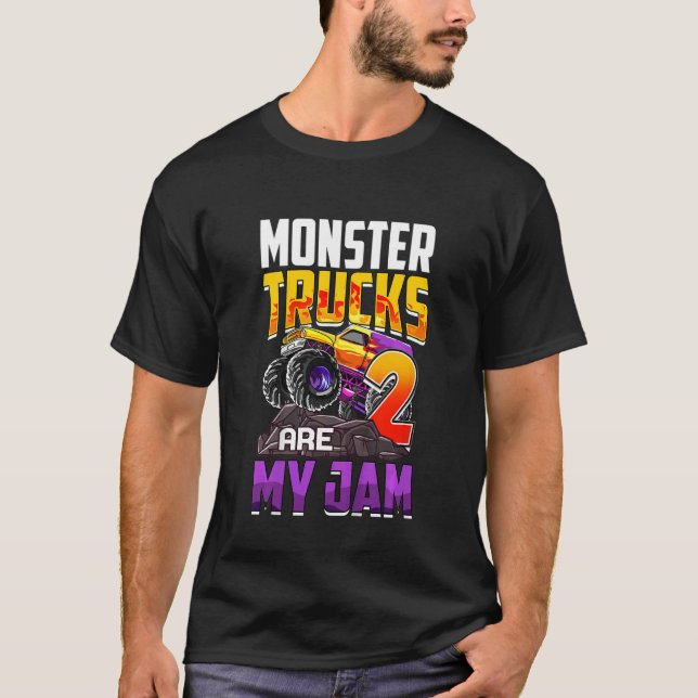 Camiseta Camiones monstruales para niños son mi monstruo de (Anverso)