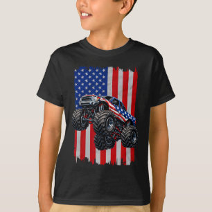 Camiseta Camiones Monstruo del 4 de Julio EE. UU. Bandera A