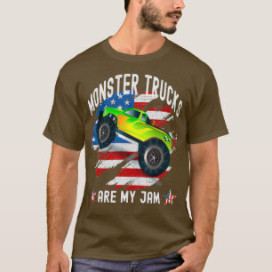 Camiseta Camiones monstruo son mis estrellas de la bandera 