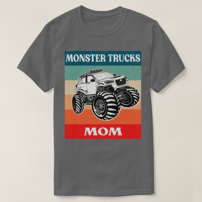 Camiseta Camiones Monstruos de Monstruo Retro para Mamá (Diseño del anverso)