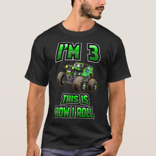 Camiseta Camiones monstruosos son mi atasco tercer cumpleañ