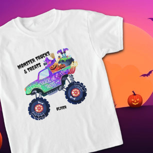 Camiseta Camiones Monstruosos y Golosinas de Halloween