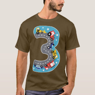 Camiseta Camiones para niños Fiesta de tercer cumpleaños de
