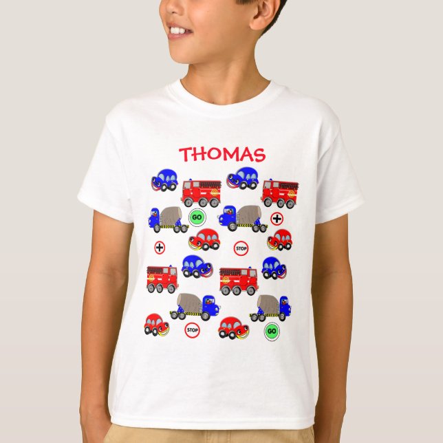 Camiseta Camiones personalizados Camiones Bomberos Cute Per (Anverso)