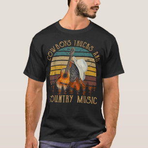 Camiseta Camiones Vintage De Vaqueros Y Música De Campo Par