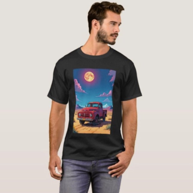 Camiseta Camioneta Americana Clásica (Vintage Red Truck Graphic T-Shirt  100%  cotton unisex standard fit. )