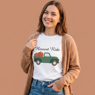 Camiseta Camioneta de Calabaza para Paseo de Cosecha