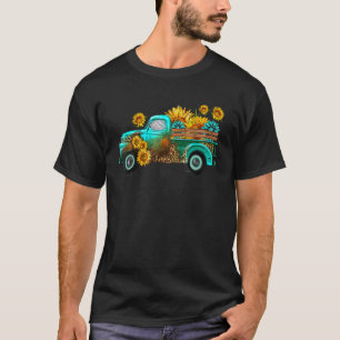 Camiseta Camioneta de Cuero de Vaca con Leopardo y Girasole