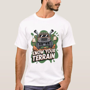 Camiseta Camioneta de Dibujos Animados Verde 4x4 Conquistan