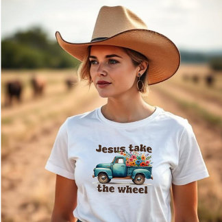 Camiseta Camioneta Floral Jesús Toma el Volante - Camioneta