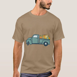 Camiseta Camioneta Otoñal Verde Azul Vintage Estética Otoño