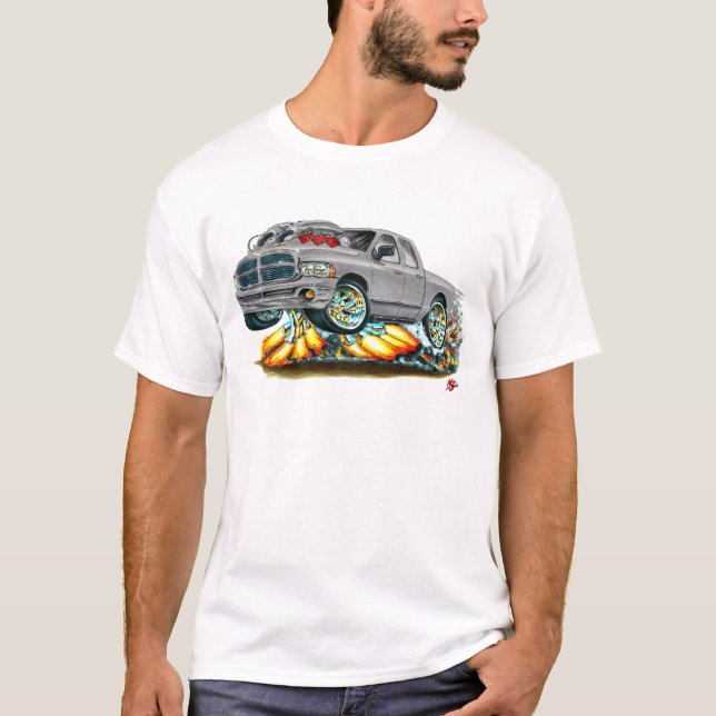 Camiseta Camioneta pick-up dual gris de Dodge SRT10 (Anverso)