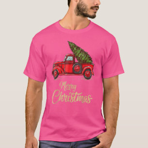 Camiseta Camioneta Roja de Granjero al Estilo Vintage con Á