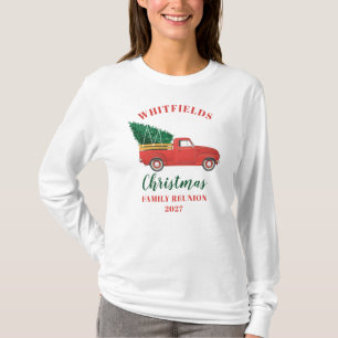 Camiseta Camioneta Roja de Navidad Reunión Familiar Persona