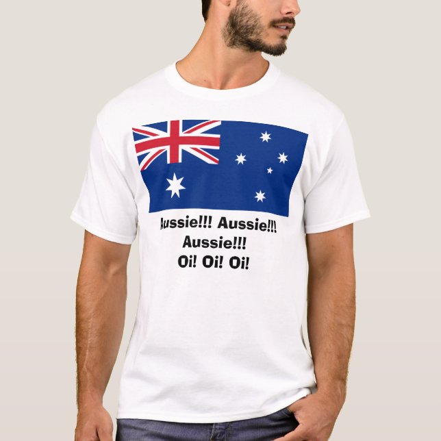 Camiseta ¡Camisa, Aussie!!! ¡Aussie!!! ¡Aussie!!! ¡, Oi! (Anverso)
