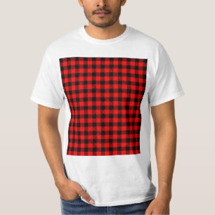 Camiseta ¡Camisa clásica roja de cuadros Buffalo de Navidad