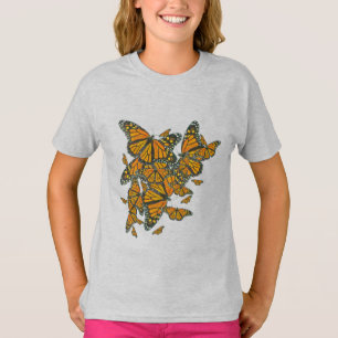 Camiseta ¿Camisa de la mariposa del monarca del chica -