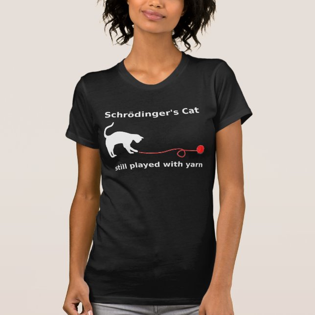 Camiseta "Camisa del gato de Schrödinger" (oscura) (Anverso)
