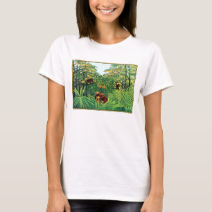 Camiseta Camisa: "Monos en la arboleda anaranjada" por