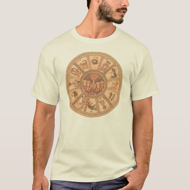 Camiseta Camisa: Rueda hebrea israelí del zodiaco (Anverso)