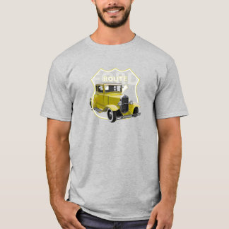 Camiseta Camisa-T tipo A clásica amarilla 1930 Route66