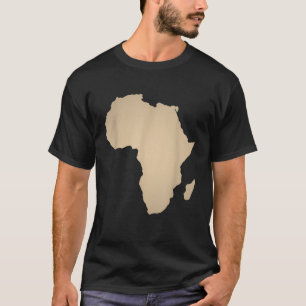 Camiseta Camisas africanas Beige Tan Mapa del continente af