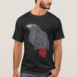 Camiseta Camisas africanas de loro gris muestran una palabr