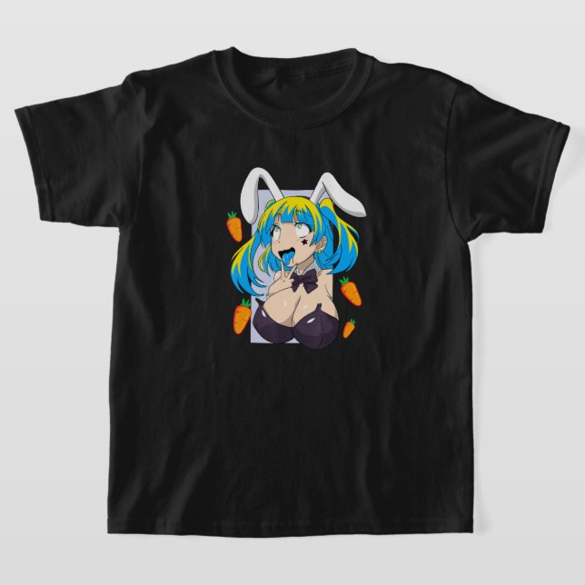 Camiseta Camisas ahegao anime cara conejo cosplay lewd teys (Distribución)