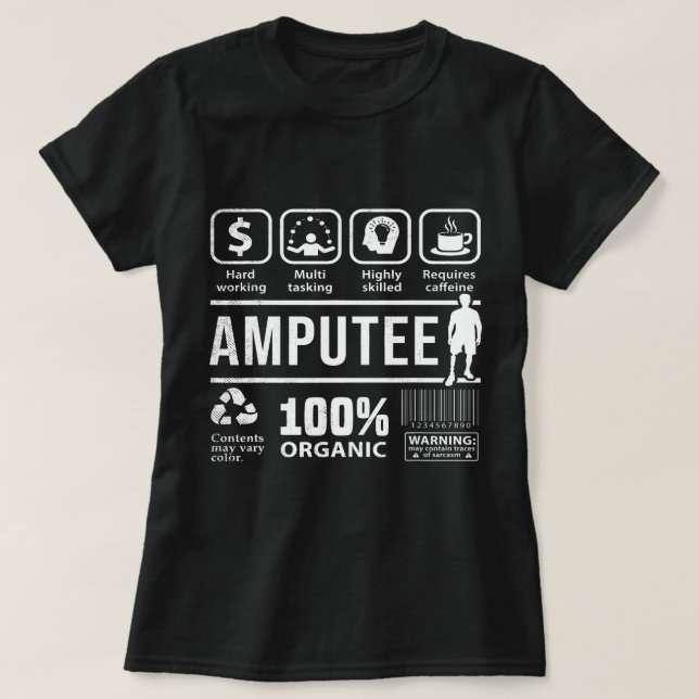 Camiseta Camisas amputadas Divertido Tema gráfico multitare (Diseño del anverso)