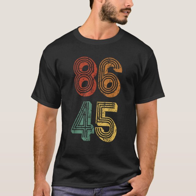 Camiseta Camisas anti Trump 86 45 resisten a Donald retro g (Anverso)