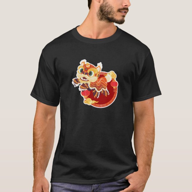 Camiseta Camisas Barongsai de Año Nuevo con danza de león c (Anverso)