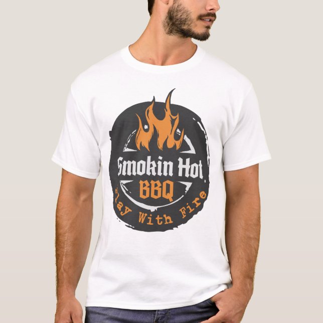 Camiseta Camisas BBQ BBQ BBQ para hombres fumadores (Anverso)
