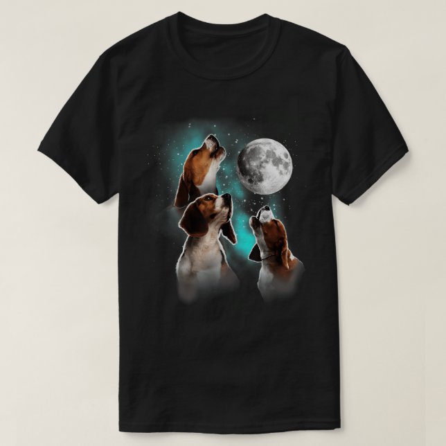 Camiseta Camisas Beagle, Beagle Howling En La Luna, Beagle  (Diseño del anverso)