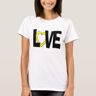 Camiseta Camisas boda de palabras de amor negro amarillo