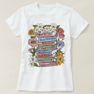 Camiseta Camisas Boho cristianas, Biblia florida contra cam