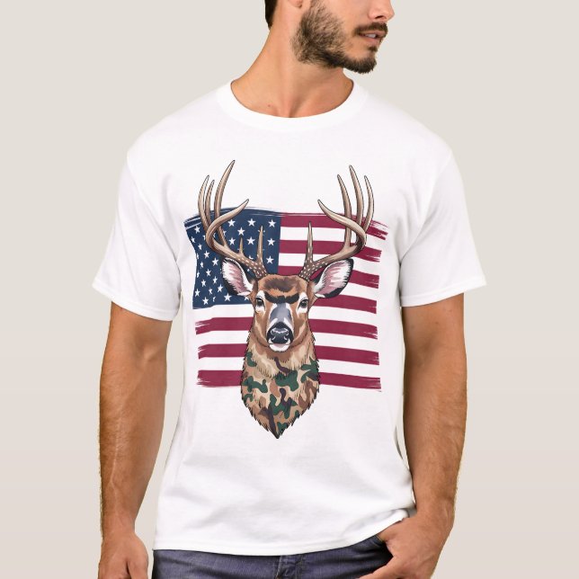 Camiseta Camisas Buck de la Bandera de Estados Unidos | Tee (Anverso)
