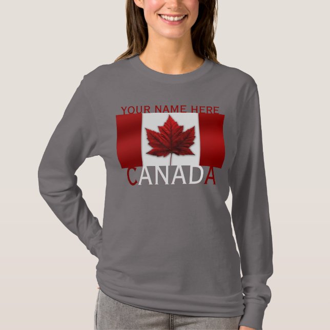 Camiseta Camisas Canadá-Mujeres Personalizado Camisas Canad (Anverso)