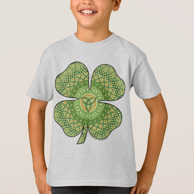 Camiseta Camisas celtas Shamrock para niños y luz para bebé (Anverso)