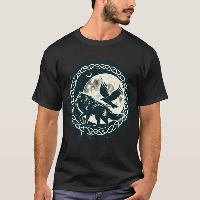 Camiseta Camisas Celtas Wolf Y Raven (Anverso)