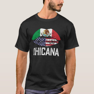 Camiseta Camisas Chicana Mujeres México Bandera Americana S