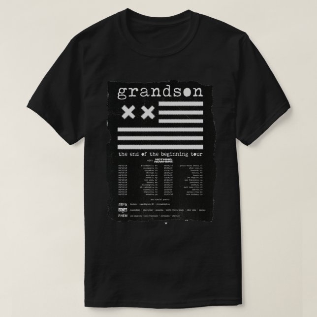 Camiseta Camisas clásicas de la banda Grandson Band Tour Sh (Diseño del anverso)