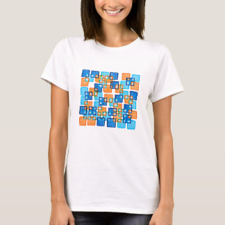 Camiseta Camisas clásicas Naranja y Blue Squares