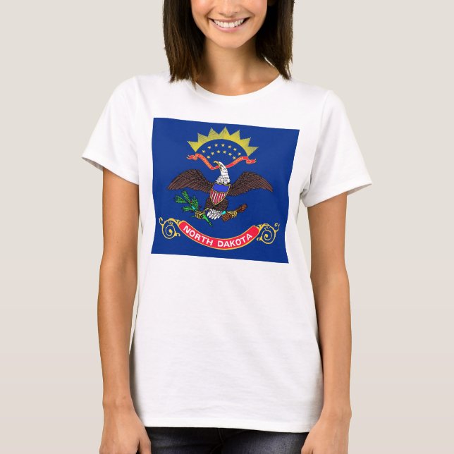 Camiseta Camisas con bandera del estado de Dakota del Norte (Anverso)