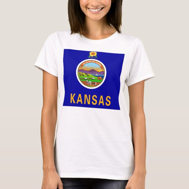Camiseta Camisas con bandera del estado de Kansas (Anverso)