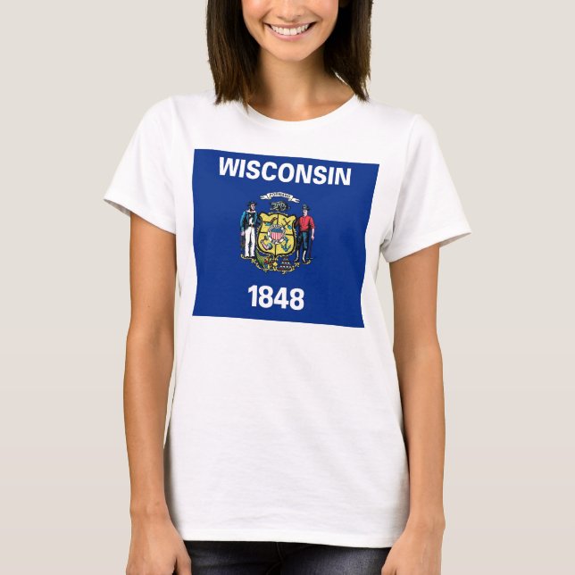 Camiseta Camisas con bandera del estado de Wisconsin (Anverso)